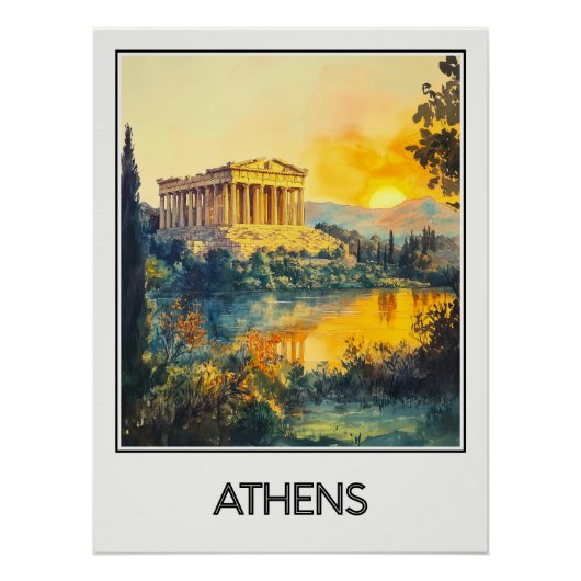Athens, zonsondergang op de P Perfect Poster (Voorkant)