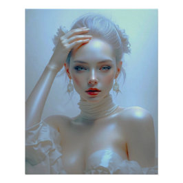 Ätherisch Elegante Schönheit im Pastellglanz Perfect Poster