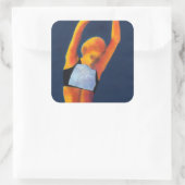 Athlete 2011 vierkante sticker (Tas)