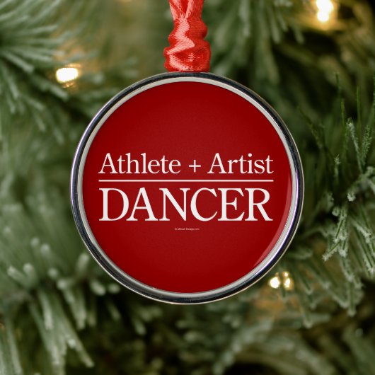 Athlete + Artist = Dancer Metal Ornament (Boom)