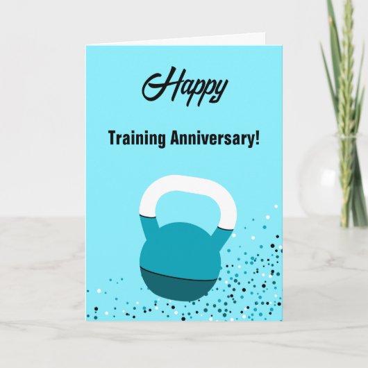 Athlete Kettlebell Happy Training Anniversary Kaart (Voorkant)