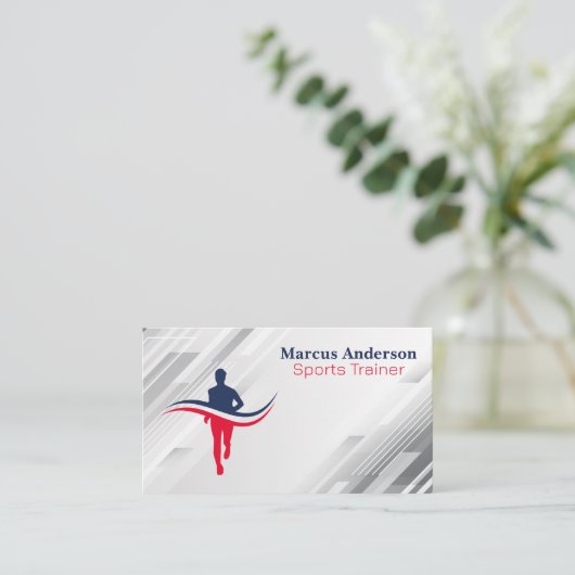 Athlete Runner Logo | Personal Trainer Visitekaartje (Staand voorkant)