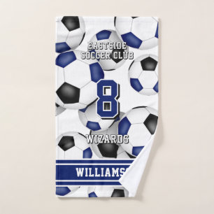Athlète sur mesure et nom d'équipe soccer bleu