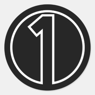 Athleten Nummer 1 cirkelvorm Ronde Sticker