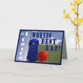 Athlètes World Meilleur Papa & Carte de Voeux Coac (Fleur jaune)