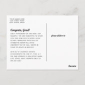 Athletic Black & White multi-foto-Afstuderen Briefkaart (Achterkant)