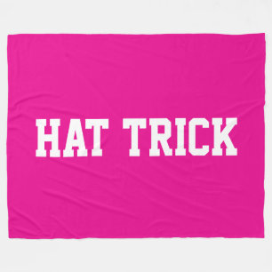 Athletic Bold Witte HAT TRICK Tekst Op Helder Roze Fleece Deken