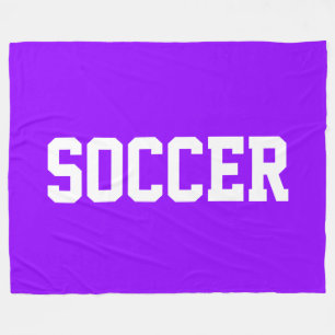 Athletic Bold Witte VOETBAL Tekst Op Helder Paars Fleece Deken