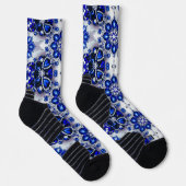 Athletic Crew Sock met Blauw Wit Kleuren Sokken (Rechts)