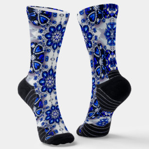 Athletic Crew Sock met Blauw Wit Kleuren Sokken