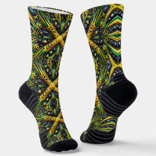 Athletic Crew Sock met Jamaicaanse kleuren Sokken