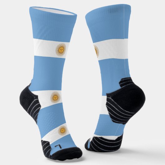 Athletic Crew Sock met vlag van Argentinië Sokken (Gebogen)