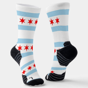 Athletic Crew Sock met vlag van Chicago, VS Sokken