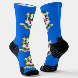 Athletic Crew Sock met vlag van Connecticut, VS Sokken