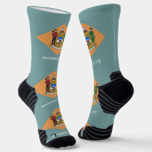 Athletic Crew Sock met vlag van Delaware, VS Sokken
