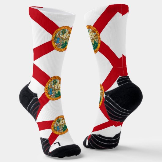 Athletic Crew Sock met vlag van Florida, VS Sokken (Gebogen)
