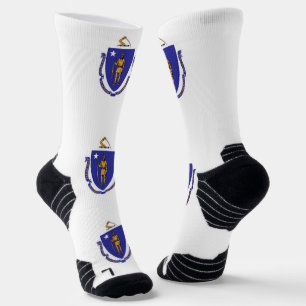 Athletic Crew Sock met vlag van Massachusetts Sokken