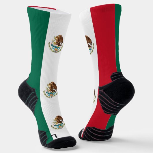 Athletic Crew Sock met vlag van Mexico Sokken (Gebogen)