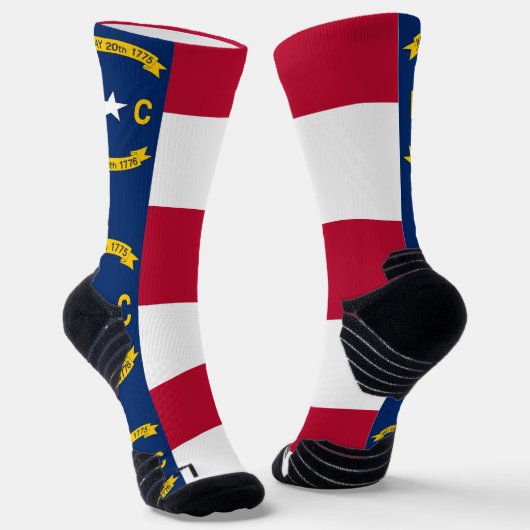 Athletic Crew Sock met vlag van North Carolina Sokken (Gebogen)