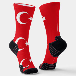 Athletic Crew Sock met vlag van Turkije Sokken