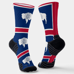 Athletic Crew Sock met vlag Wyoming, VS Sokken
