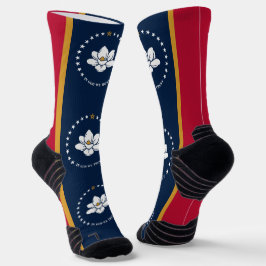 Athletic Crew Sock with flag of Mississippi, USA Sokken