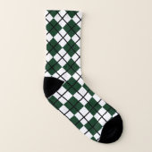 Athletic Hunter Green en White Argyle Sokken (Links binnenkant)