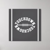 Athletic TOUCHDOWN Text Stripes On Deep Gray Canvas Afdruk (Voorkant)