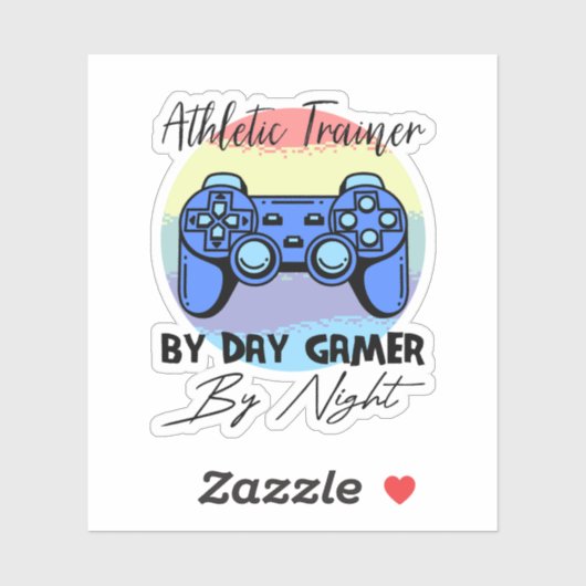 Athletic Trainer by Day Gamer - acht Sticker (Vel)