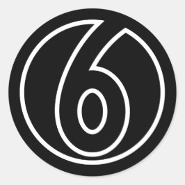 Athletten Nummer 6 cirkelvorm Ronde Sticker