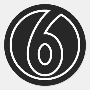 Athletten Nummer 6 cirkelvorm Ronde Sticker