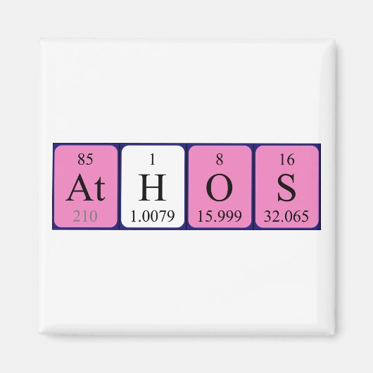 Athos periodieke lijstnaam magnet magneet (Voorkant)