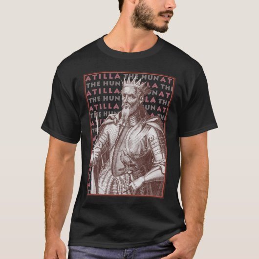 Atilla l'hun - T-shirt avec le portrait antique (Devant)