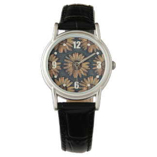 Atistic Sunflower Pattern Autumn Horloge