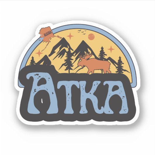 Atka, Alaska Sticker (Voorkant)