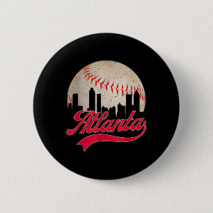 Atlanta Baseball Cityscape Lover Mannen Vrouwen Ronde Button 5,7 Cm