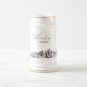 Atlanta Bridal Party Gift Skyline gepersonaliseerd Bierpul