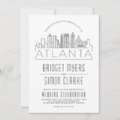 Atlanta bruiloft | Gestileerde Skyline uitnodiging (Voorkant)