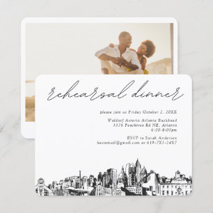 Atlanta bruiloft repetitie uitnodigen behuizing Ka Informatiekaartje