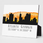 Atlanta City Skyline Map Coordinates Fotoplaat (Zijkant)