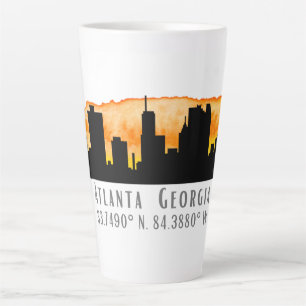 Atlanta City Skyline Map Coordinates Latte Mok