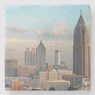 Atlanta Day Skyline Marble Stone Onderzetter. Stenen Onderzetter