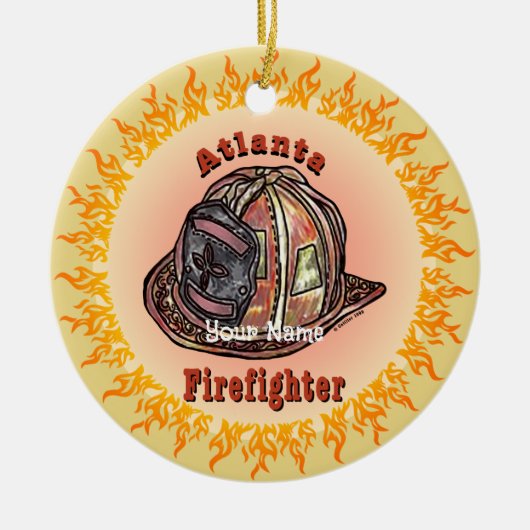 Atlanta Firefighter Keramisch Ornament (Voorkant)