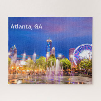 Atlanta, GA City Park Night Uitzicht Legpuzzel