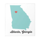 Atlanta, GA - grafisch hart Atlanta Georgia-ontwer Notitieblok (Voorkant)