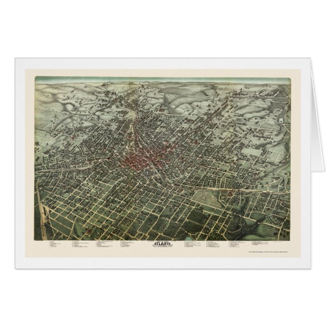 Atlanta, GA Panoramic Map - 1892 (Voorkant Horizontaal)