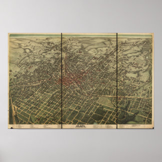 Atlanta Georgia 1892 Panorama Map Poster