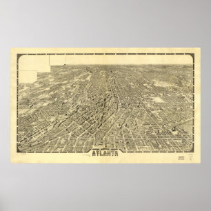 Atlanta Georgia 1919 Panorama Map Poster
