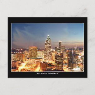 Atlanta, Georgia bij nacht - Beauful Skyline Briefkaart