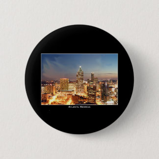 Atlanta, Georgia bij nacht - Beauful Skyline Ronde Button 5,7 Cm